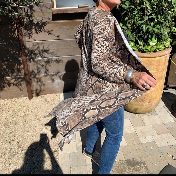 Animal print snake print animal print cover up cardigan sweater jacket